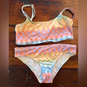 Billabong Pastel Checkered Bikini Set